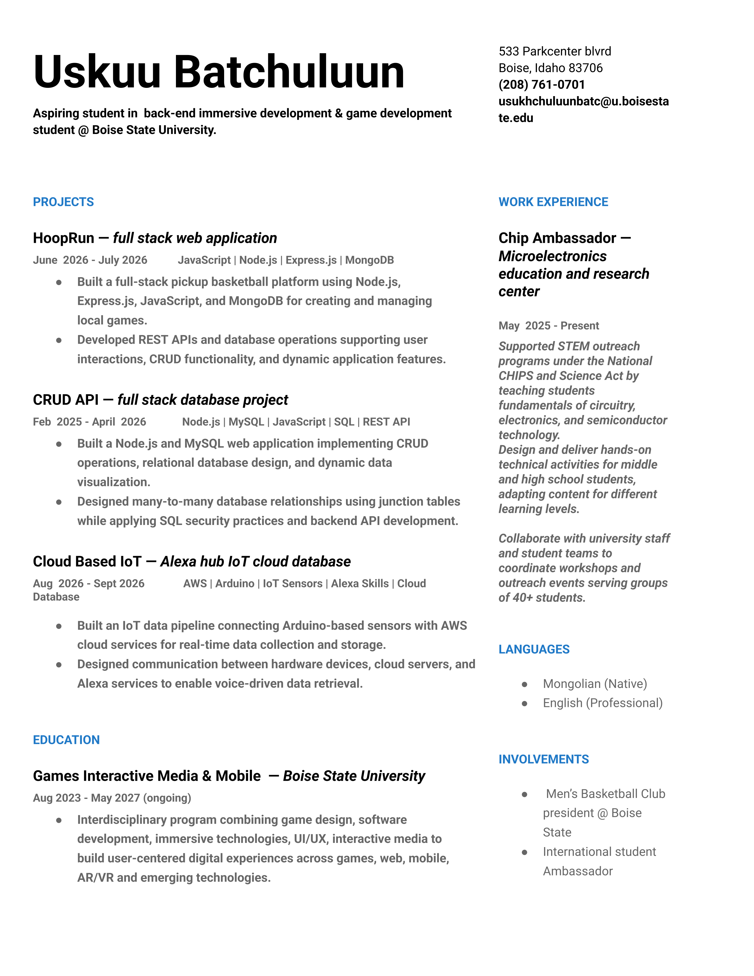 Resume preview